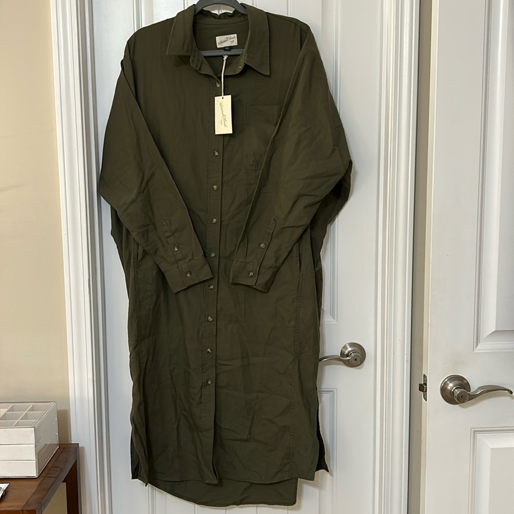 Green Button Up Dress